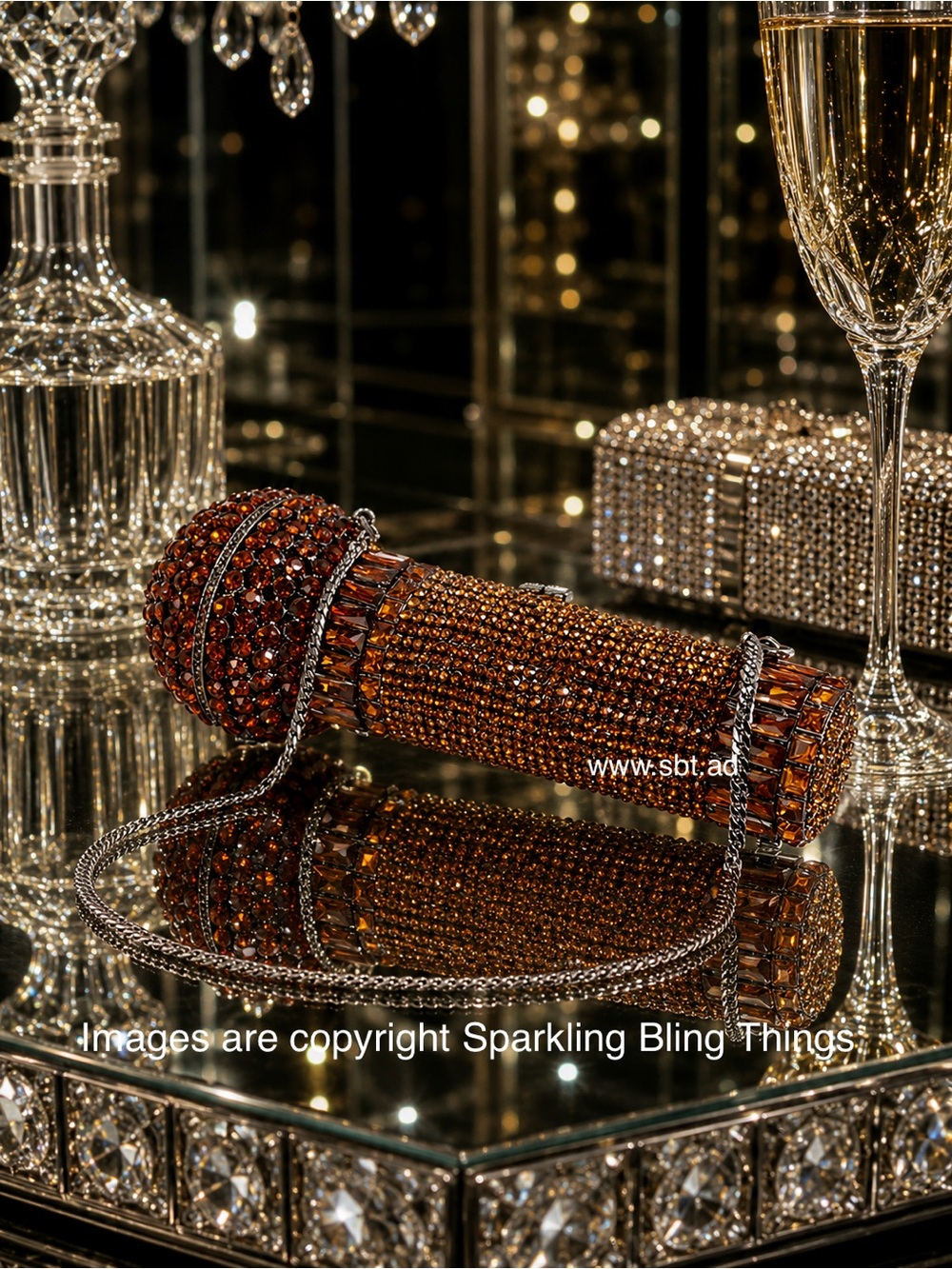 NWT Sparkling Bling Swarovski Crystal Microphone Bag Purse + Free Gift - Picture 13 of 14